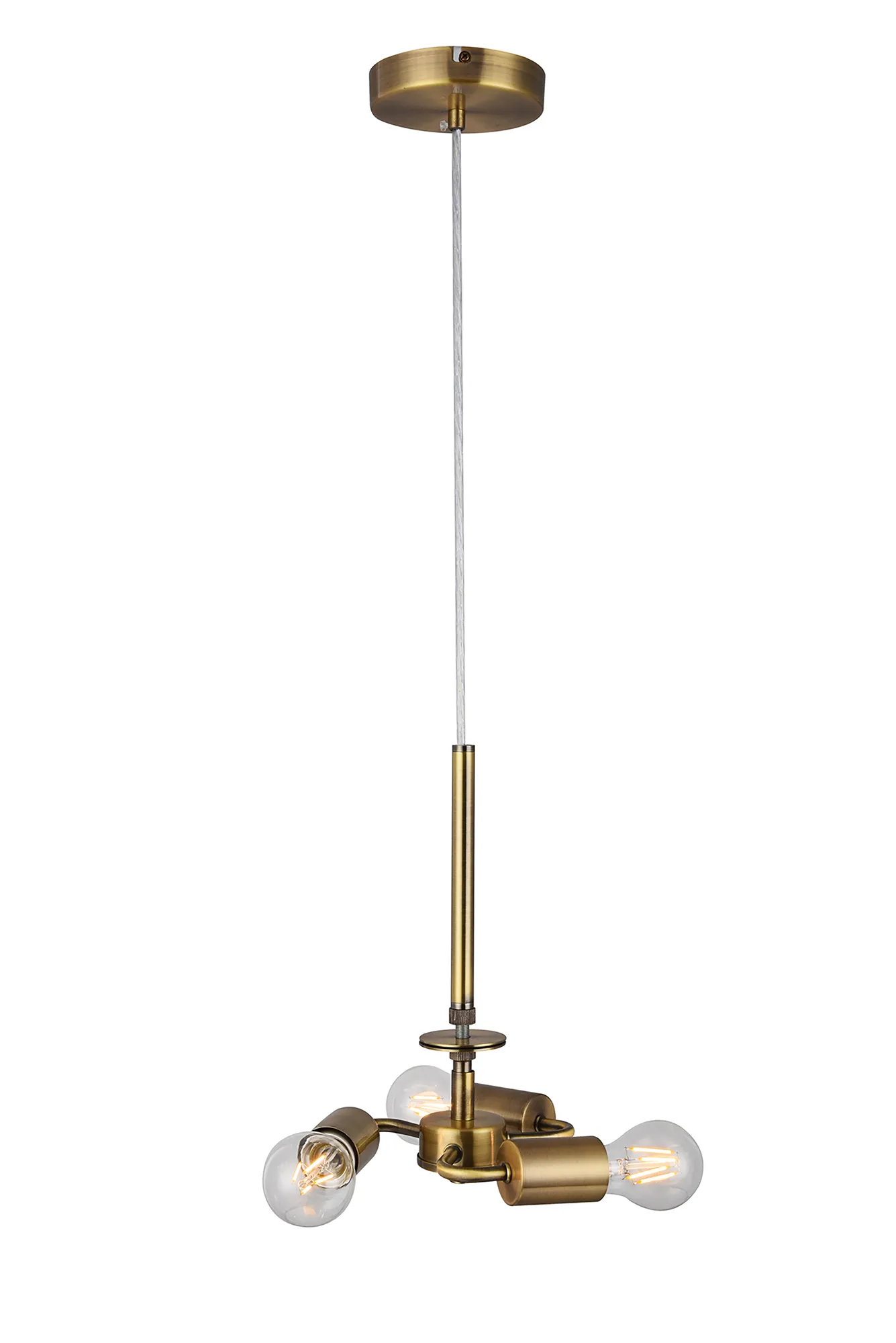 Baymont Pendant 3 Light Antique Brass D0340  Deco Baymont AB